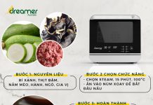 BÍ ĐAO CUỘN THỊT HẤP BẰNG LÒ CHIÊN HƠI NƯỚC DKA-SAF118W