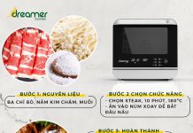 BÒ CUỘN NẤM KIM CHẤM BẰNG LÒ CHIÊN HƠI NƯỚC DREAMER DKA-SAF118W