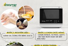 CÁNH GÀ CHIÊN NƯỚC MẮM BẰNG LÒ CHIÊN HƠI NƯỚC DREAMER DKA-SAF118W