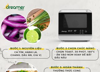 CÀ TÍM NƯỚNG MỠ HÀNH BẰNG LÒ CHIÊN HƠI NƯỚC DKA-SAF118W