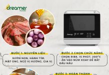 SƯỜN NƯỚNG NGŨ VỊ BẰNG LÒ CHIÊN HƠI NƯỚC DREAMER DKA-SAF118W
