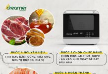 THỊT XÁ XÍU BẰNG LÒ CHIÊN HƠI NƯỚC DREAMER DKA-SAF118W