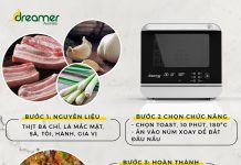 THỊT XIÊN NƯỚNG LÁ MẮC MẬT BẰNG LÒ CHIÊN HƠI NƯỚC DREAMER DKA-SAF118W