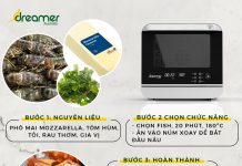 TÔM NƯỚNG PHÔ MAI BẰNG LÒ CHIÊN HƠI NƯỚC DKA-SAF118W