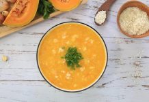 CHÁO THỊT BẰM BÍ ĐỎ THƠM NGON CÙNG MÁY LÀM SỮA HẠT DREAMER