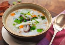 Nhanh tay cùng Nồi cơm điện cao tần giảm đường Dreamer DKA-IRC118 nấu món cháo nấm chay vừa dễ ăn vừa tốt cho sức khỏe